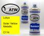 Preview: Lotus, Solar Yellow Metallic, C114: 400ml Sprühdose + 400ml Klarlack - Set, von ATW Autoteile West.